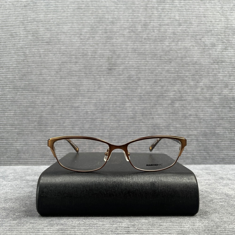 Marchon NYC Uptown M-NEUE 210 Bronze Cat Eye Y2k Eyeglasses 53-16-135 Frames